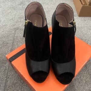 River Island Black Peep Toe Heeled Boots